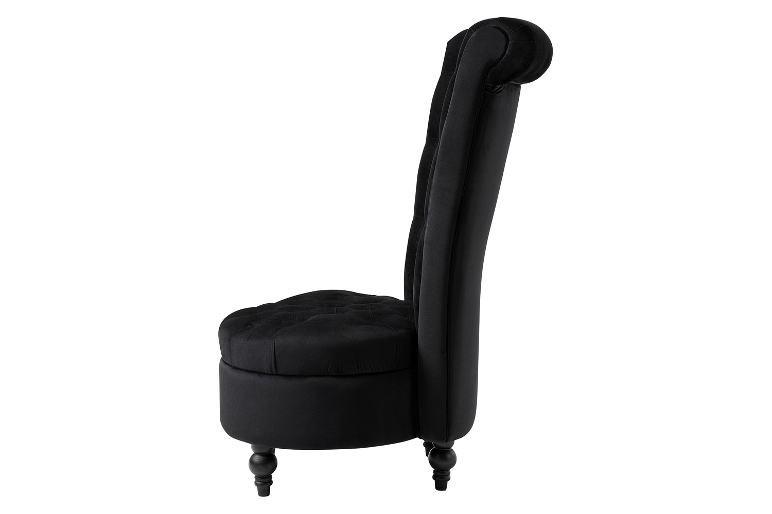 FaFurn™ Tufted High Back Plush Velvet Upholstered Accent Low Profile Chair - Black