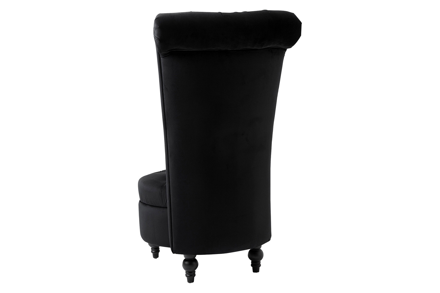 FaFurn™ Tufted High Back Plush Velvet Upholstered Accent Low Profile Chair - Black