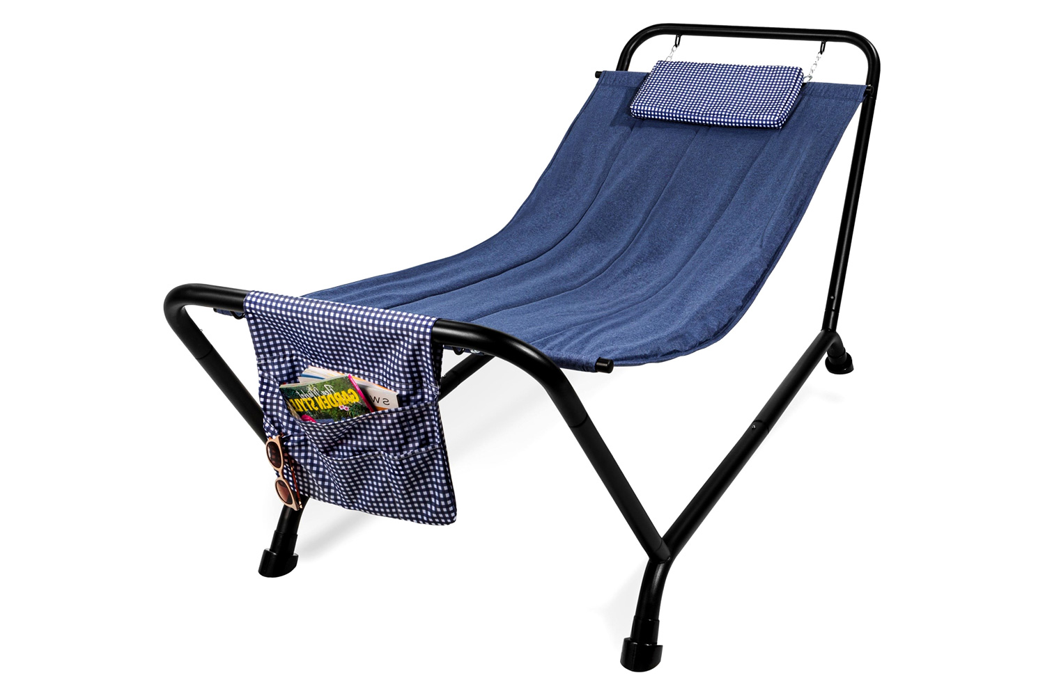 FaFurn - Waterproof Patio Hammock with Stand Pillow Storage Pockets