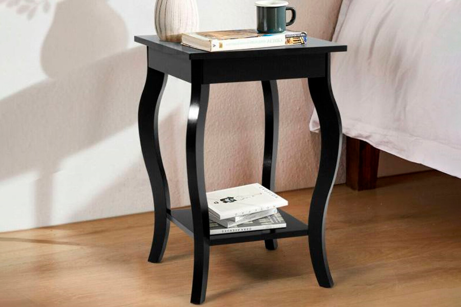 FaFurn™ Set of 2 Stylish End Table - Black, Wood