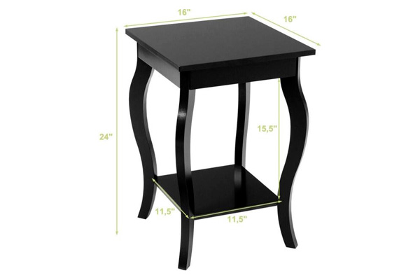 FaFurn™ Set of 2 Stylish End Table - Black, Wood