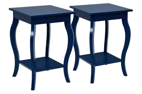 FaFurn™ Set of 2 Stylish End Table - Dark Blue, Wood