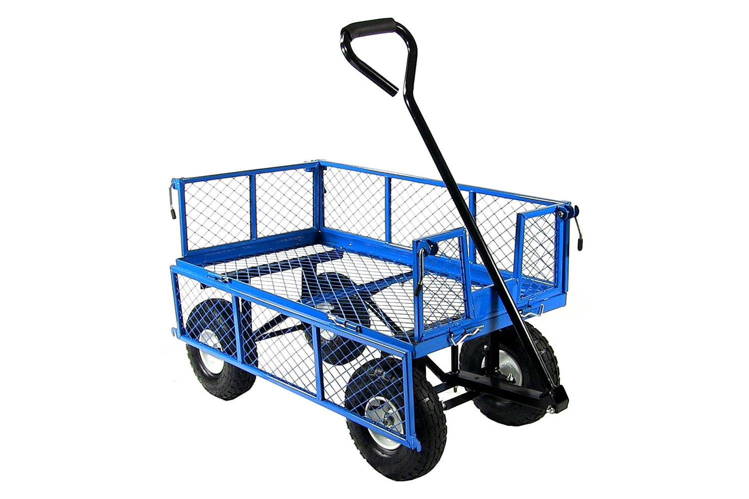 FaFurn Heavy Duty Steel Garden Utility Cart Wagon with Removable Sides - Blue