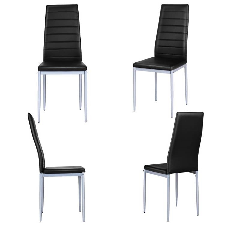 FaFurn - Set of 4 Modern Dining Chairs with Metal Legs