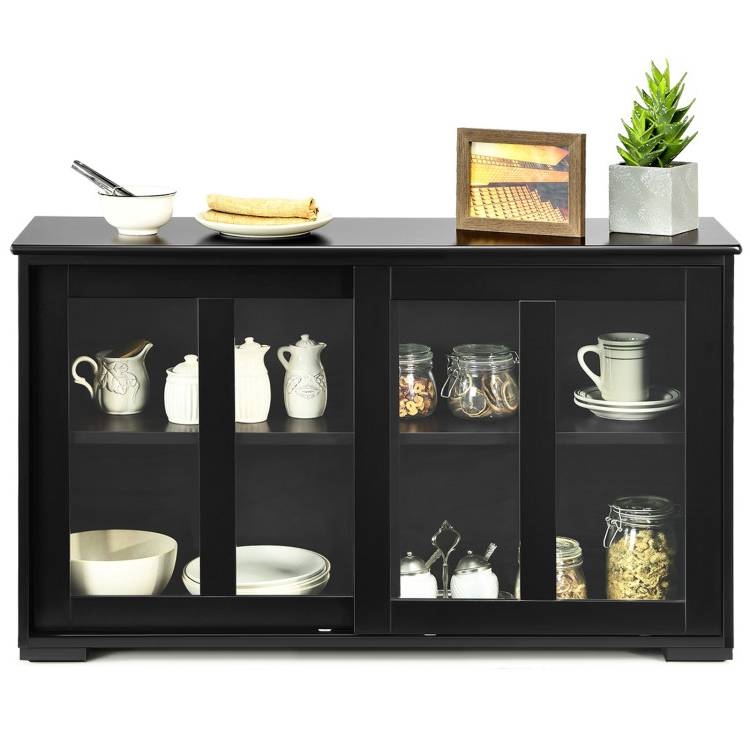 FaFurn - Sideboard Buffet with Glass Sliding Door