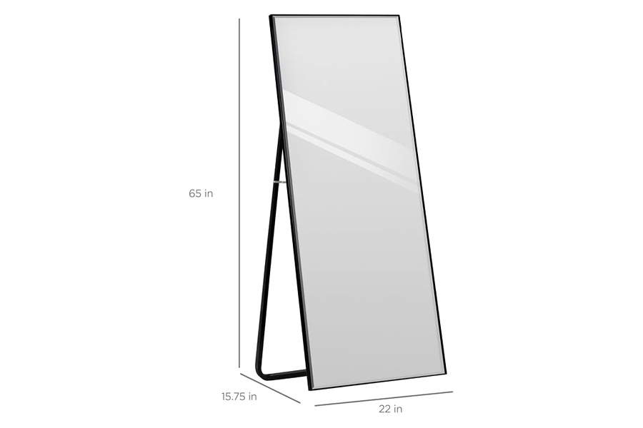 FaFurn Large Full Length Leaning Wall Or Hanging Mirror - Black