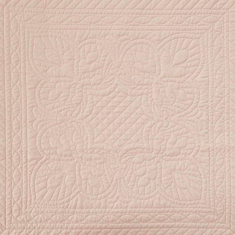 FaFurn King Size 3-Piece Reversible Scalloped Edges Quilt Set - Blush, Microfiber