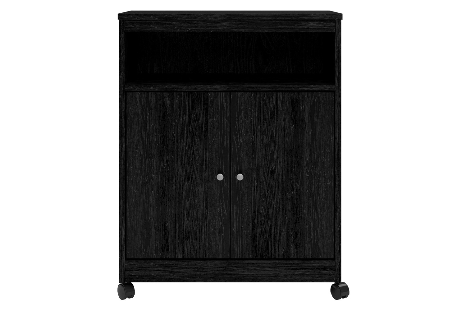 FaFurn - Black Utility Cart/Kitchen Microwave Cart with Casters