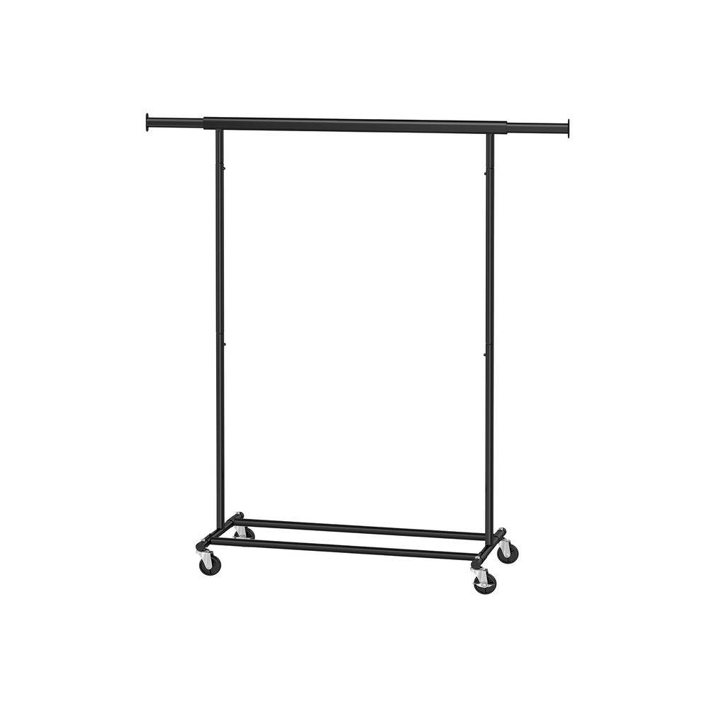 FaFurn Garment Rack Clothes on Lockable Wheels - Black, Iron