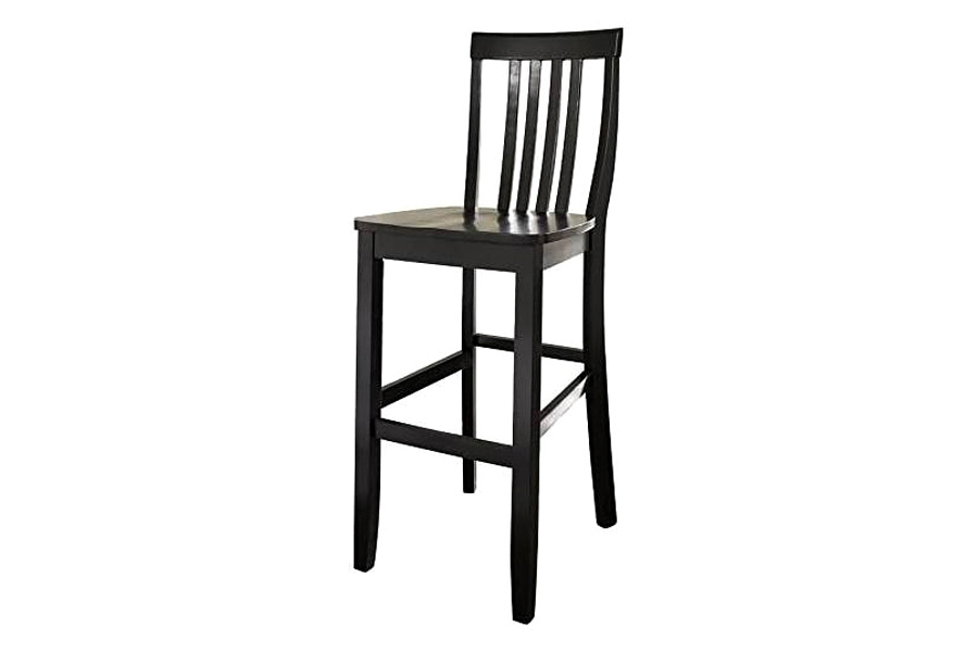 FaFurn Solid Hardwood 30-Inch Bar Stool in Wood Finish (Set of 2) - Black