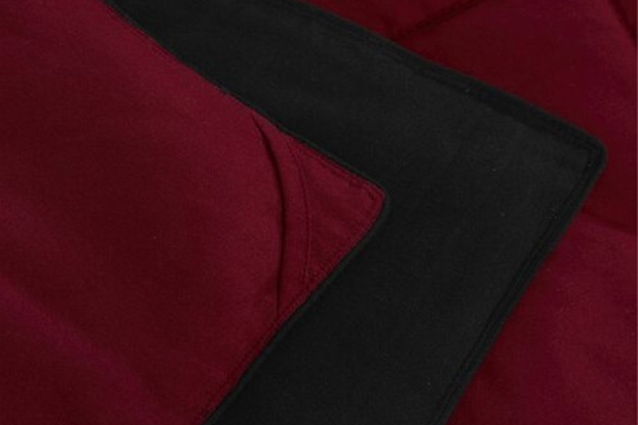 FaFurn Traditional Microfiber Reversible 3 Piece Comforter Set - Black/Maroon, Twin/Twin XL Size