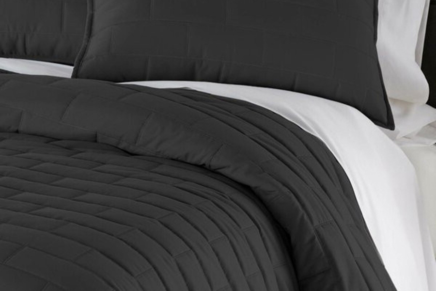 FaFurn - Modern Brick Stitch Microfiber Reversible 3 Piece Comforter Set