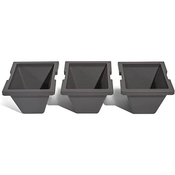 FaFurn Rectangle Garden Bed Planter Box with Removeable Trays - Black, Plastic