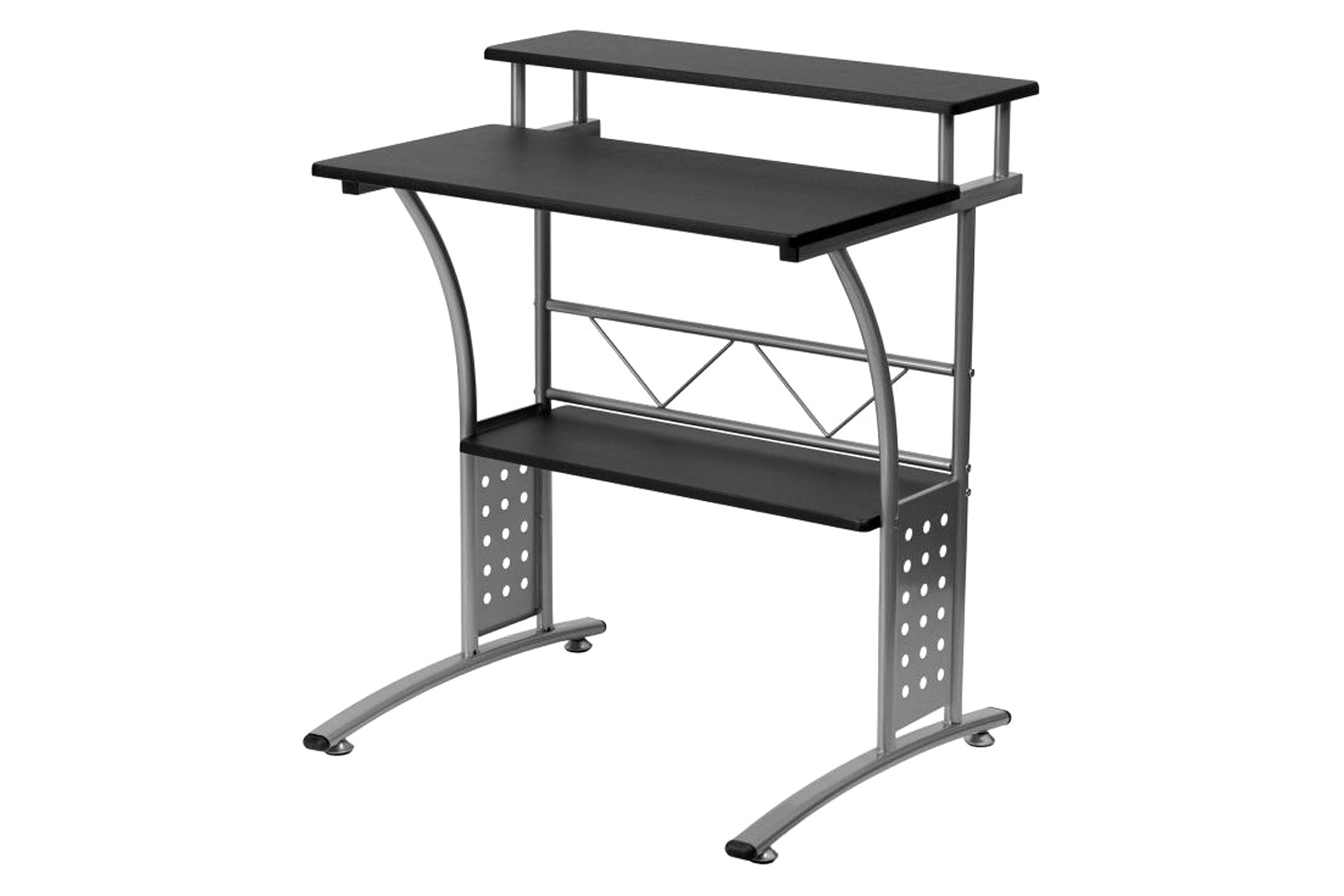 FaFurn - Modern Metal Frame Computer Desk with Laminate Top and Raised Shelf