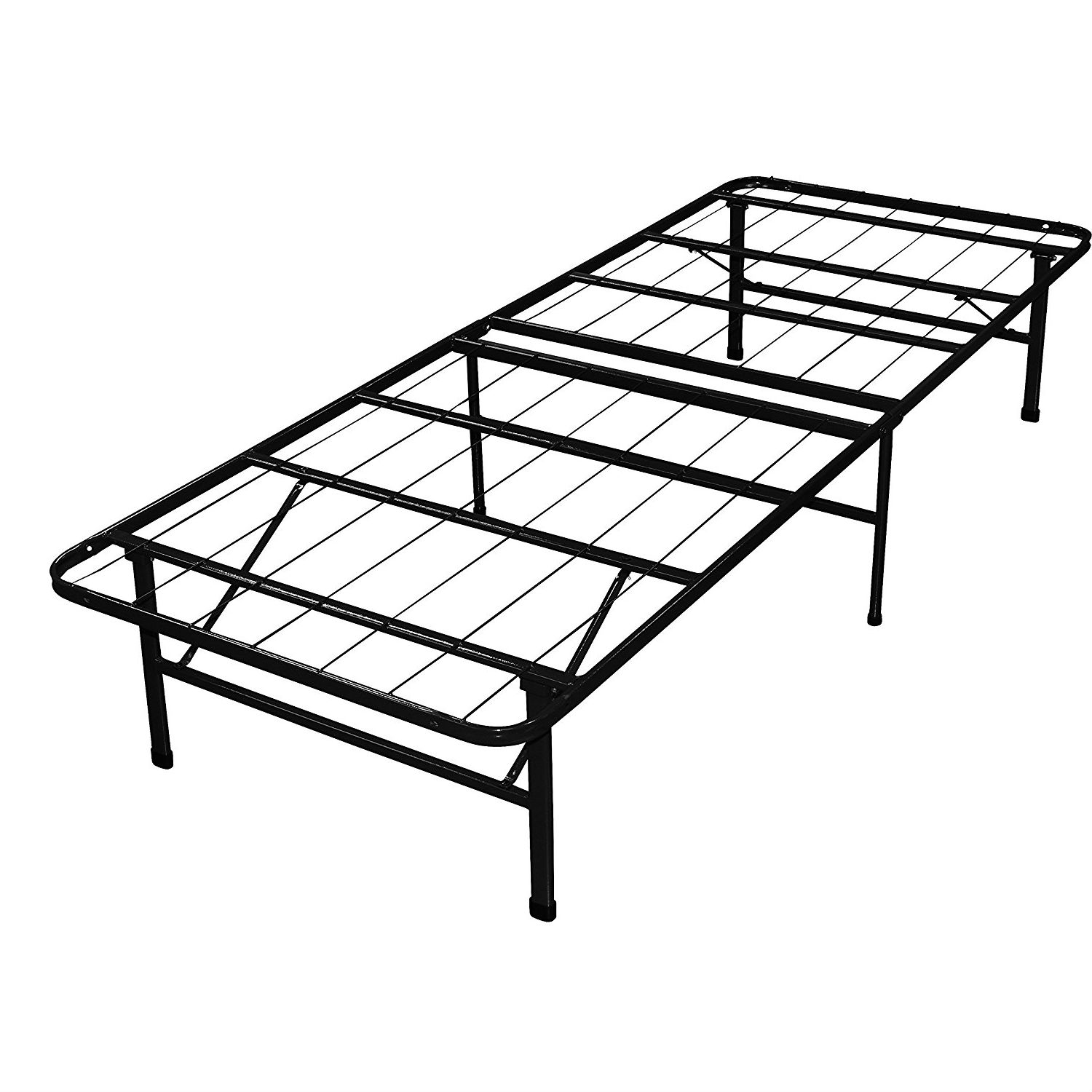 FaFurn - Twin Size Platform Bed Frame with 2 Headboard Brackets in Metal