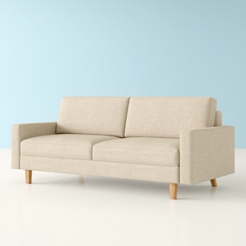 FaFurn™ Modern Sofa with Wood Legs - Beige, Linen