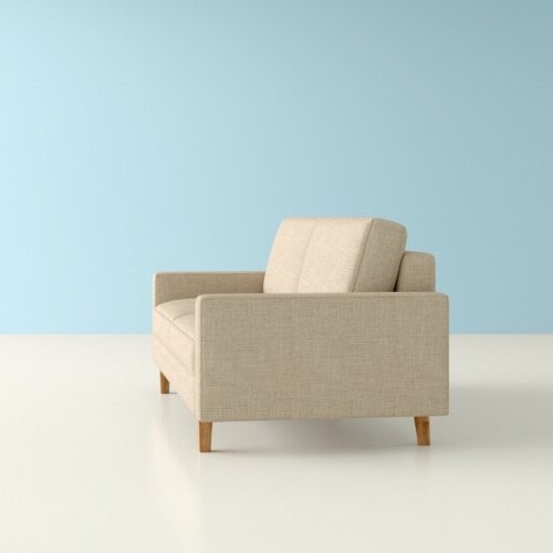 FaFurn™ Modern Sofa with Wood Legs - Beige, Linen