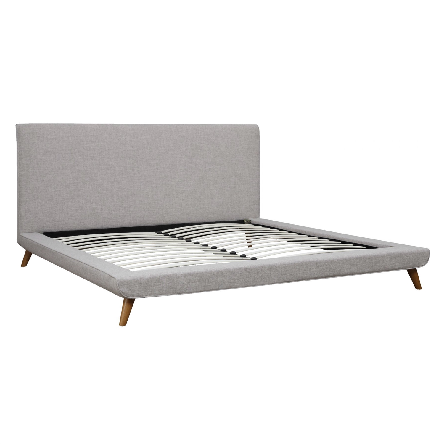 FaFurn - King Size Platform Bed Frame with Mid-Century Style Legs