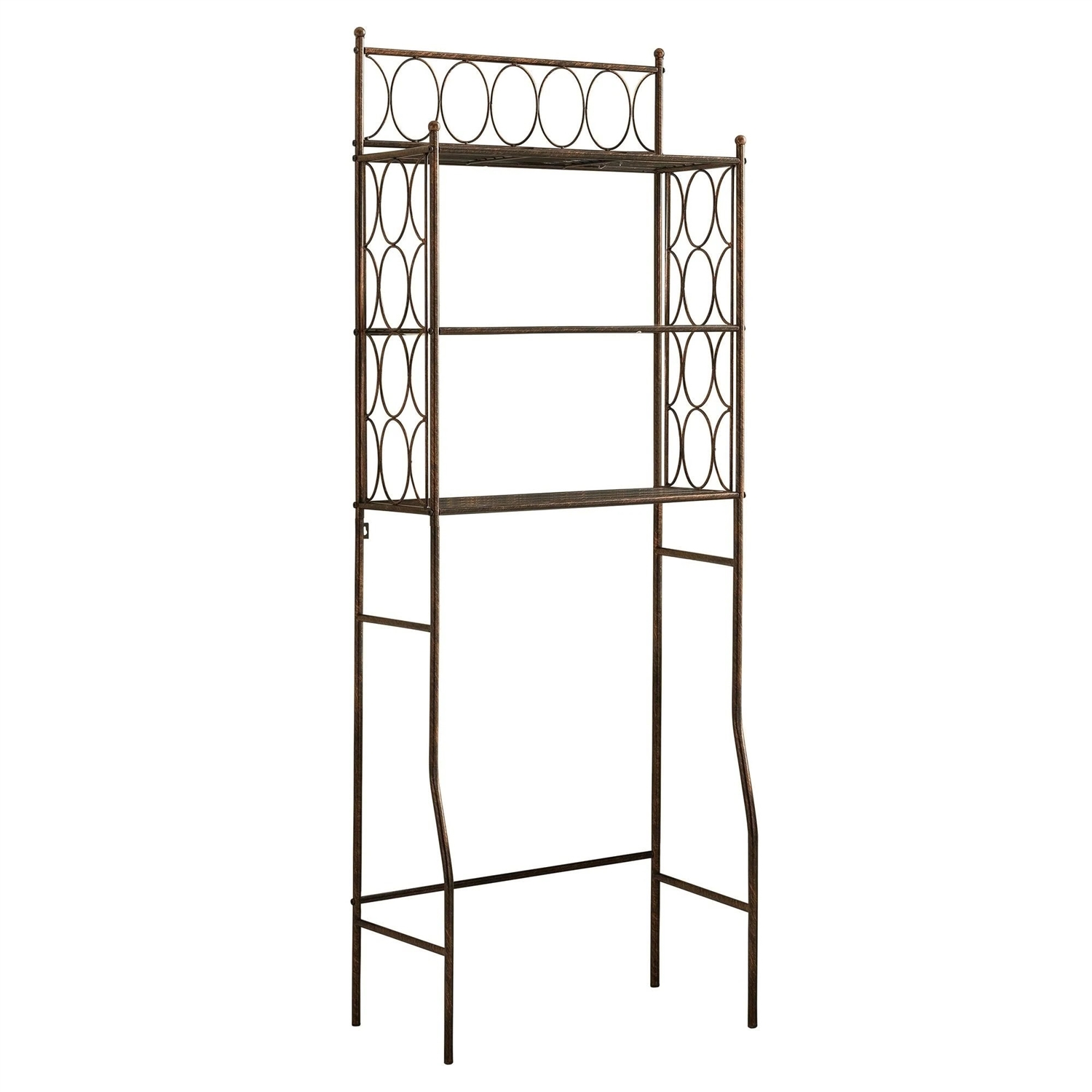 FaFurn - 3-Tier Bathroom Rack in Brushed Copper, Iron