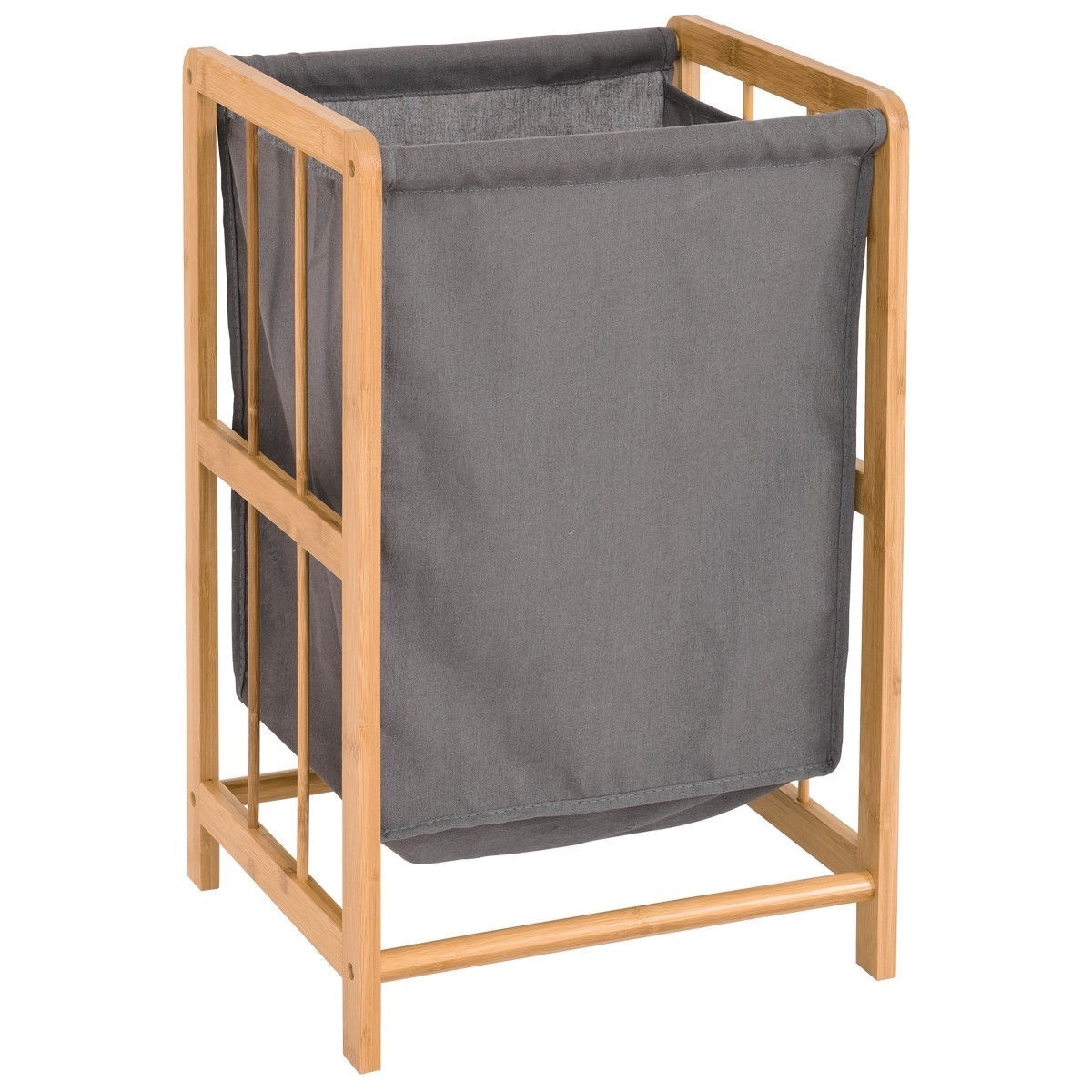 FaFurn - Laundry Hamper with Cotton Blend Clothes Bag in Bamboo/Wood