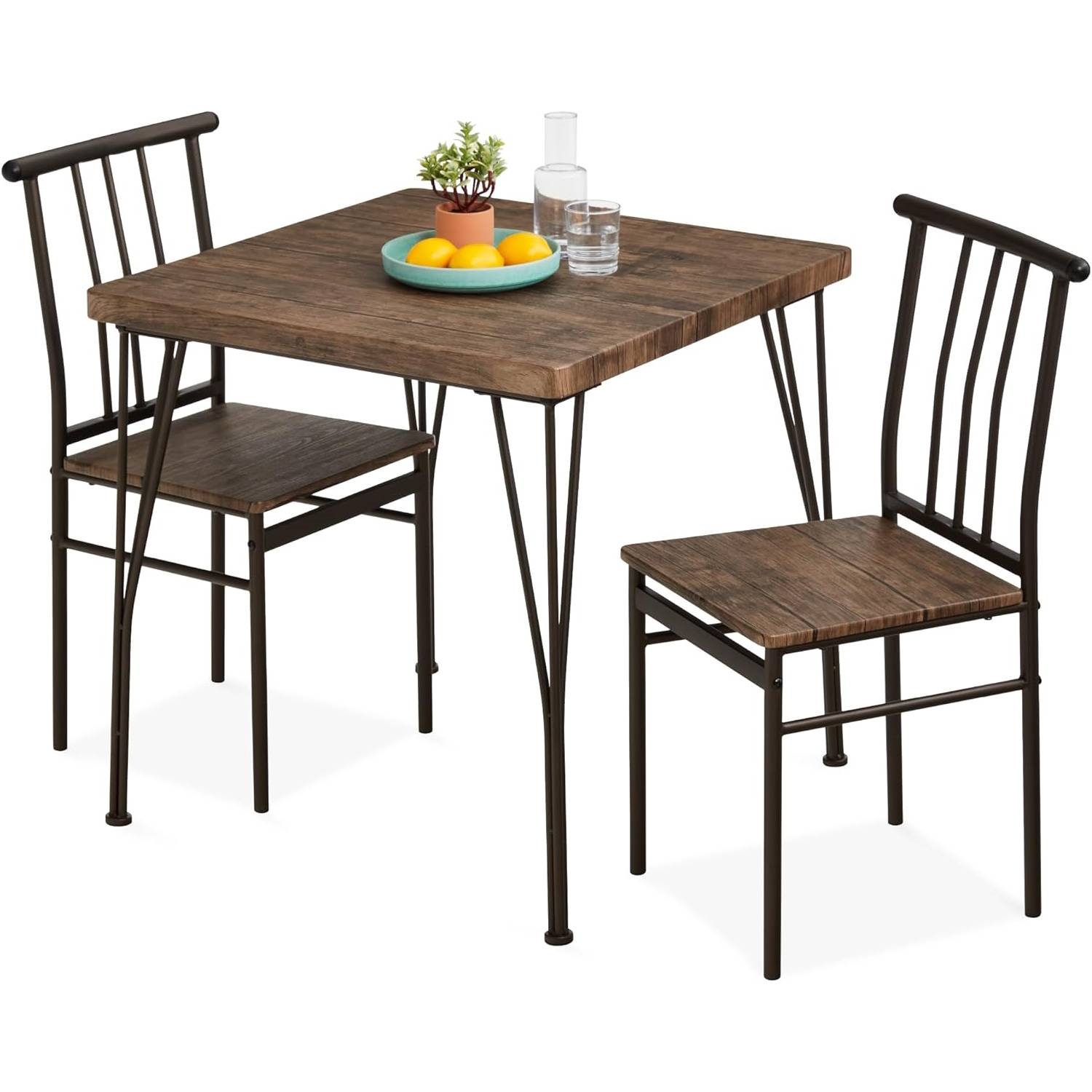 FaFurn - 3-Piece Modern Dining Set with Table and 2 Chairs