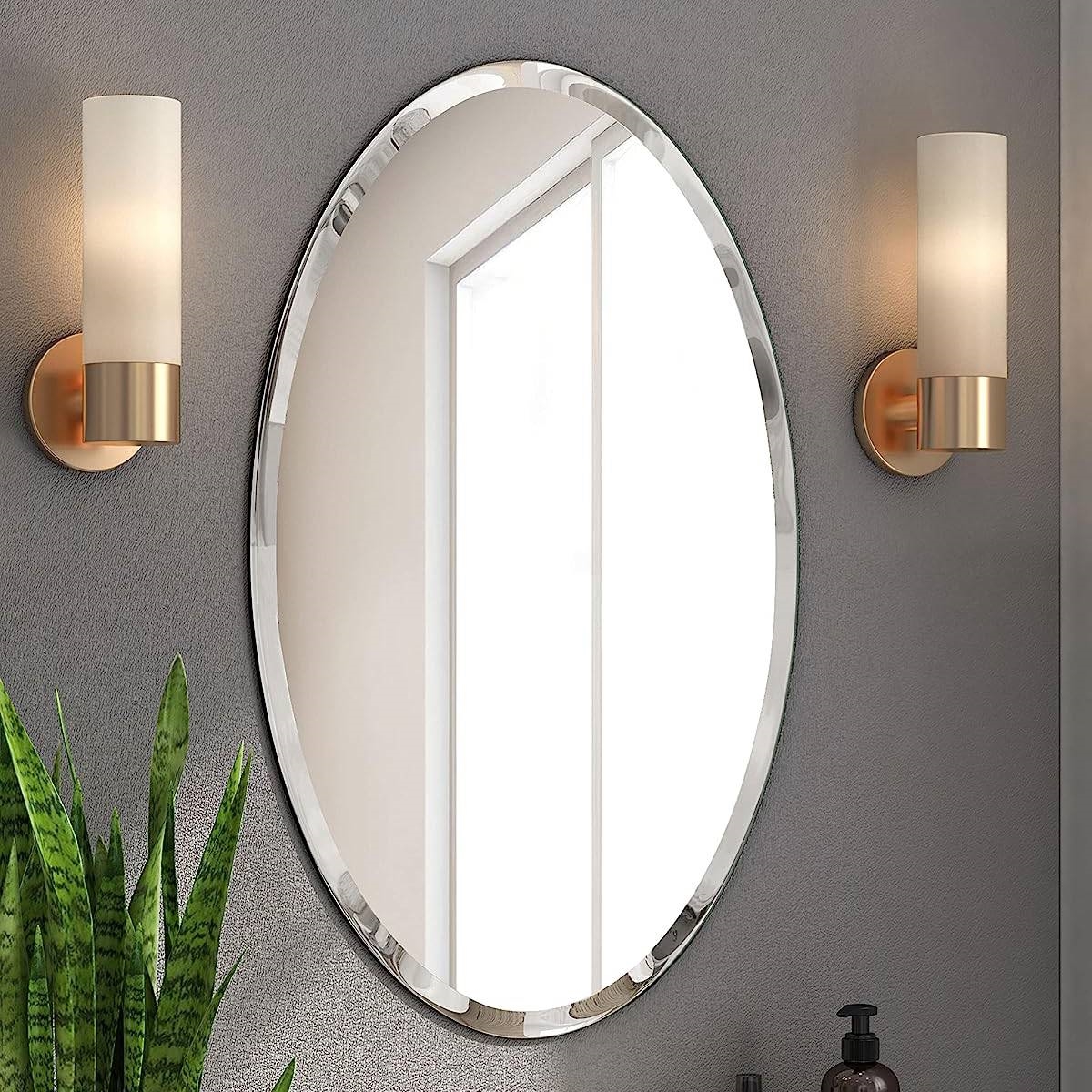 FaFurn™ Frameless Oval Wall Mirror