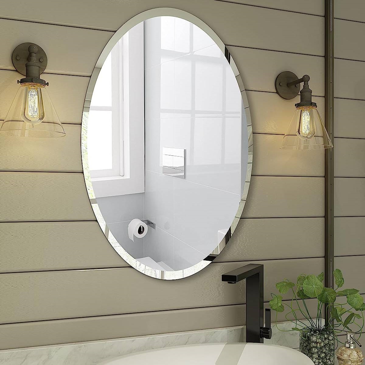 FaFurn™ Frameless Oval Wall Mirror