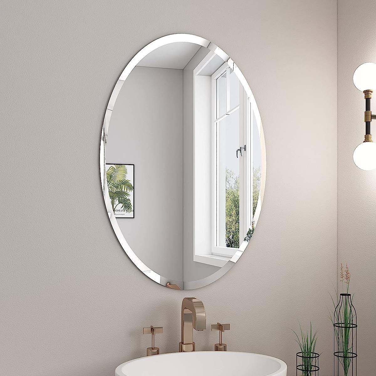 FaFurn™ Frameless Oval Wall Mirror