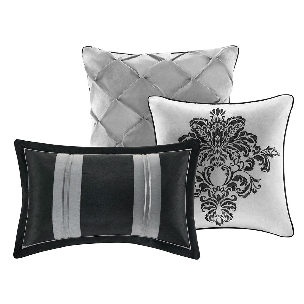 FaFurn - 7-Piece Queen Size Comforter Set in Black/White