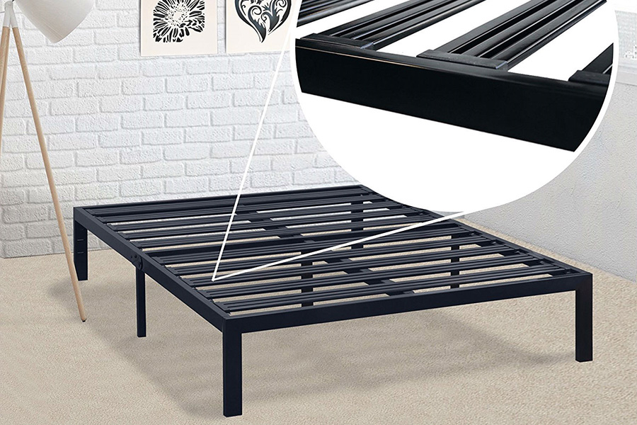 FaFurn - Twin Size Heavy Duty Metal Platform Bed Frame with Wide Steel Slats