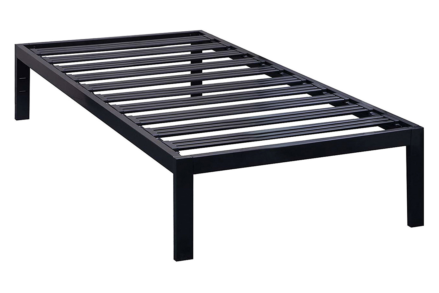 FaFurn - Twin XL Size Wide Platform Bed Frame in Black, Metal