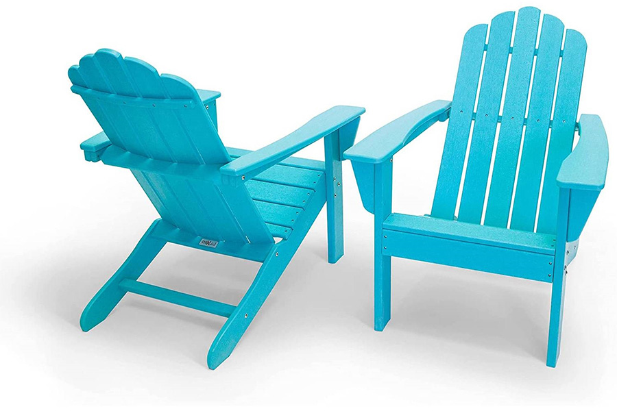 FaFurn - Adirondack All Weather Recycled Poly Plastic Outdoor Patio Chairs Set of 2