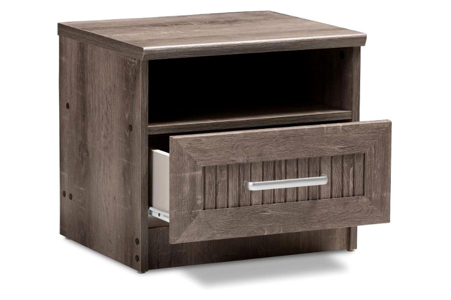 FaFurn - Rustic Farmhome 1 Drawer Nightstand Natural Oak