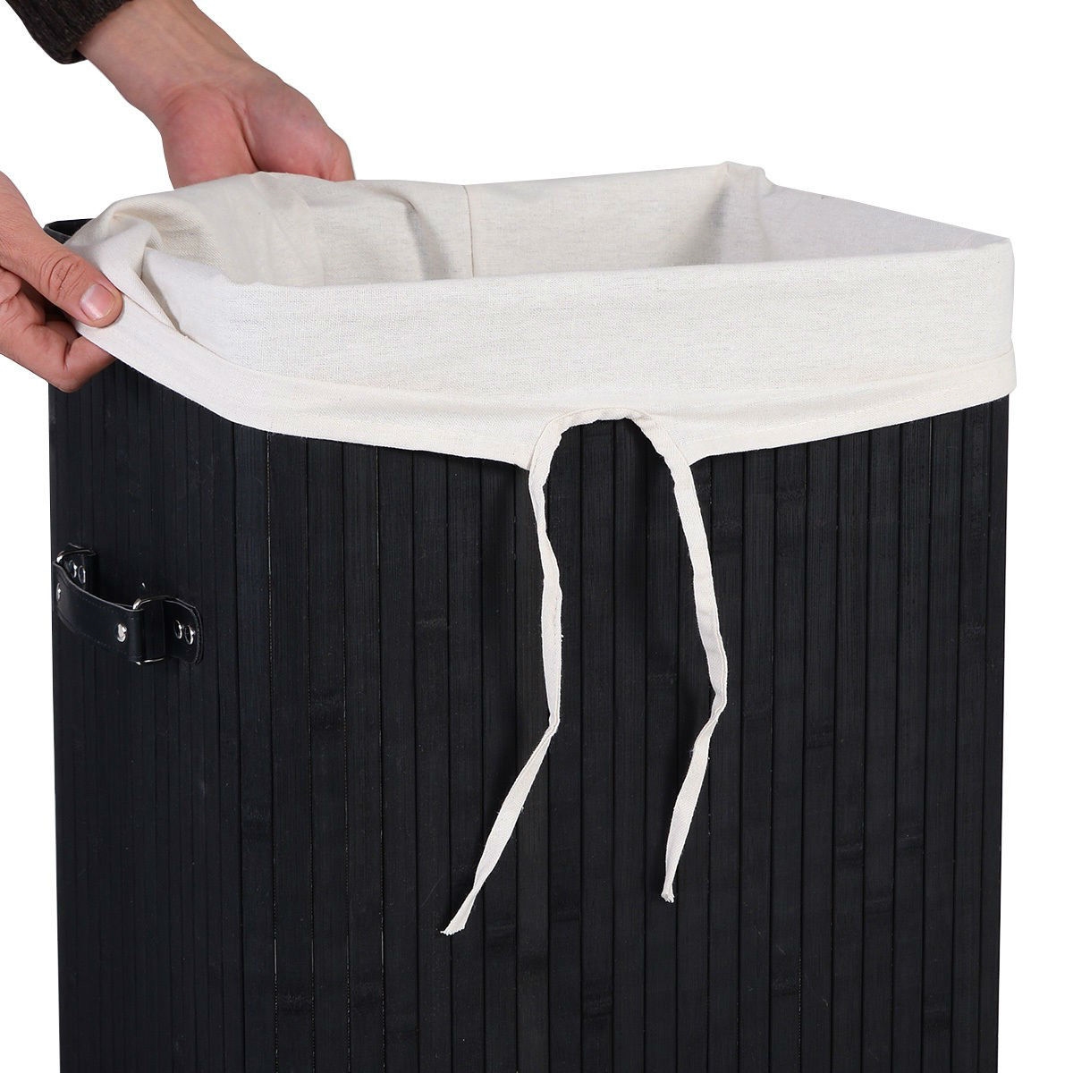 FaFurn - Laundry Hamper Basket with Removable Liner in Black