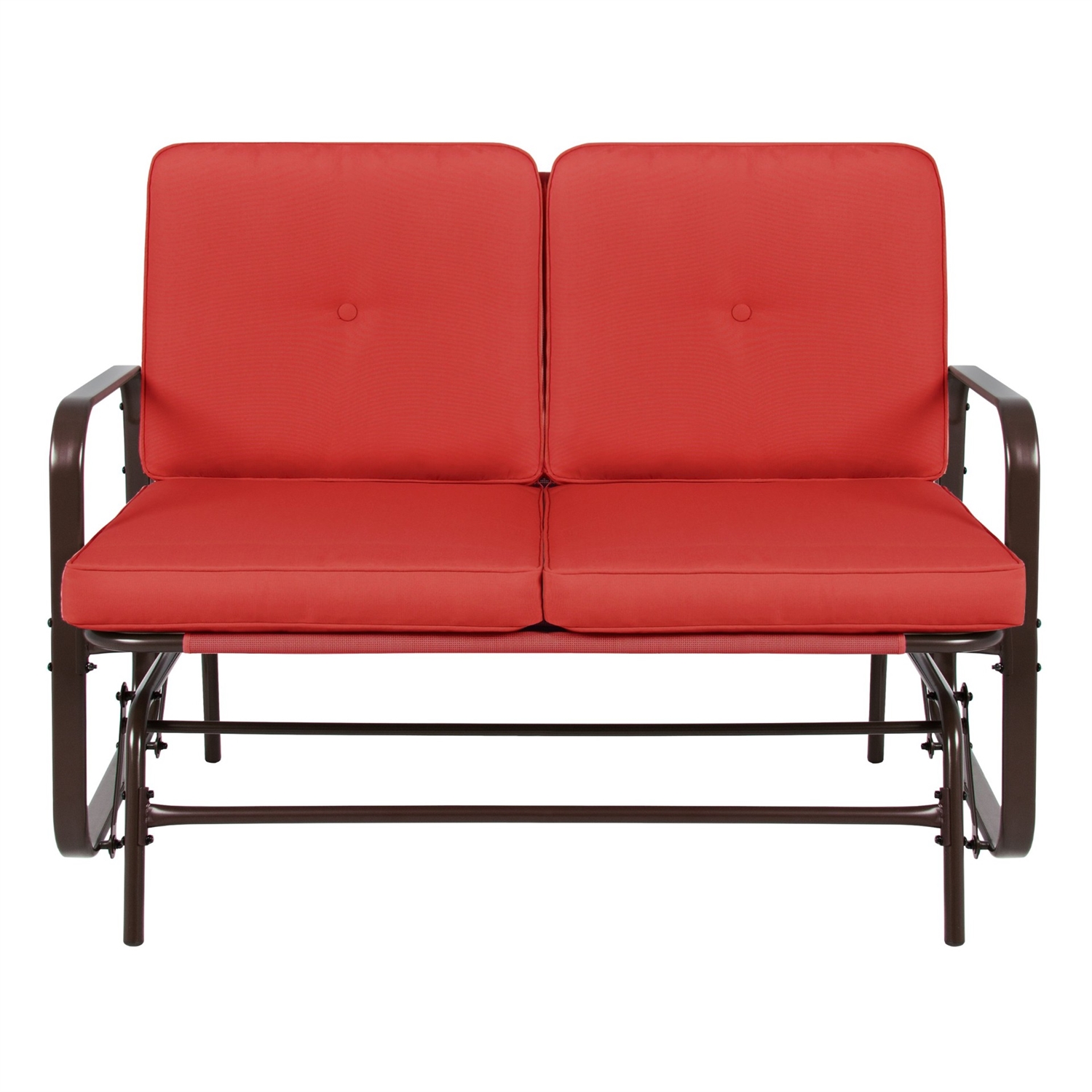 FaFurn UV-Resistant 2 Seater Rocking Chair Bench - Red, Steel/Polyester