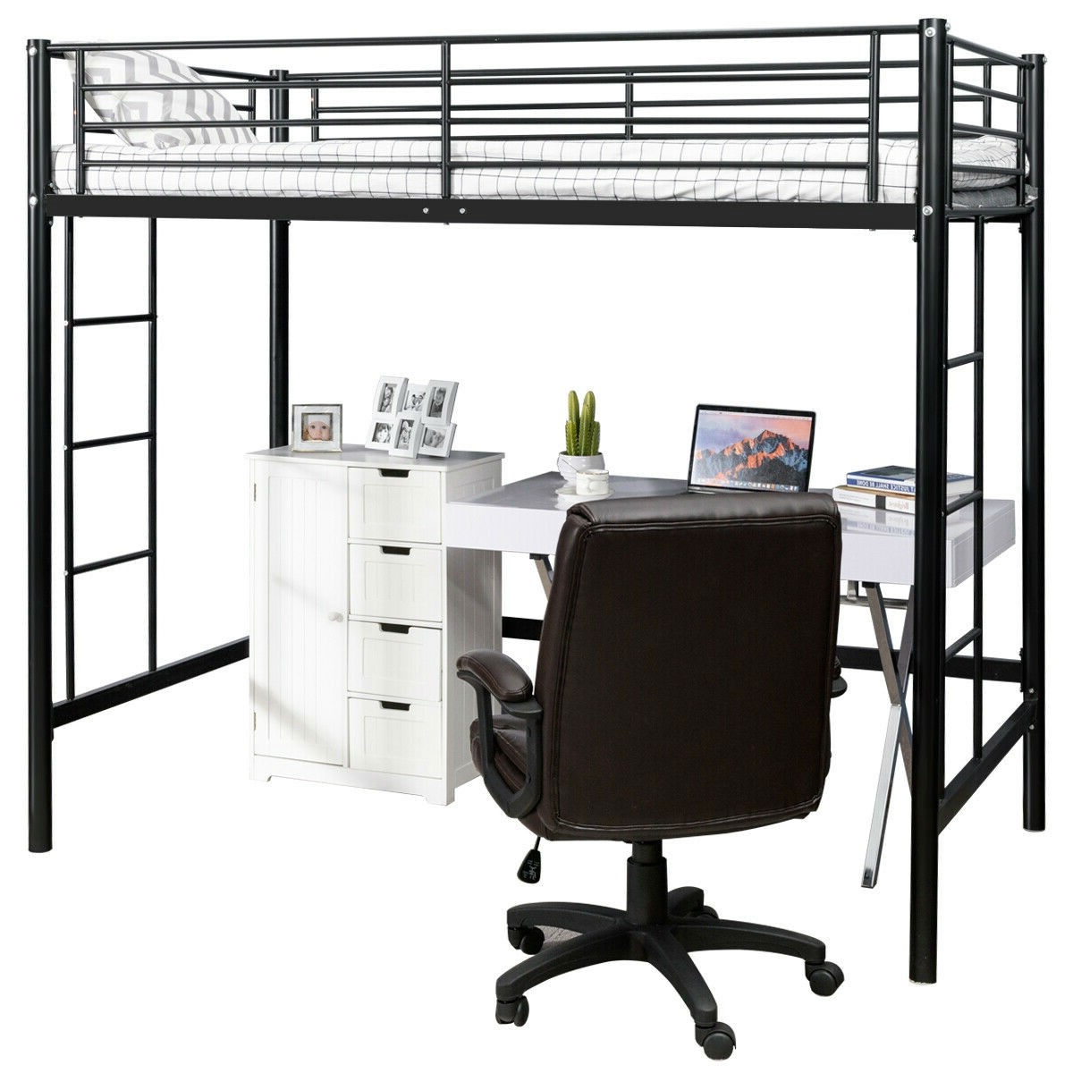 FaFurn - Twin Size Bed Frame in Black, Metal