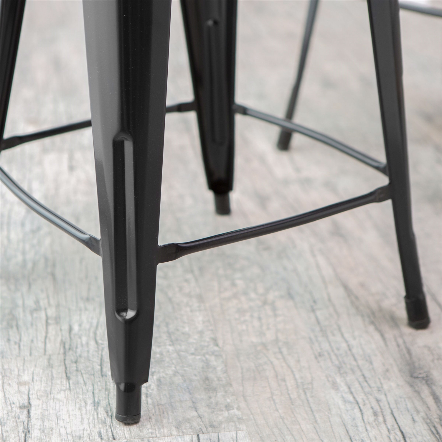 FaFurn - Set of 2 Modern Barstool in Black