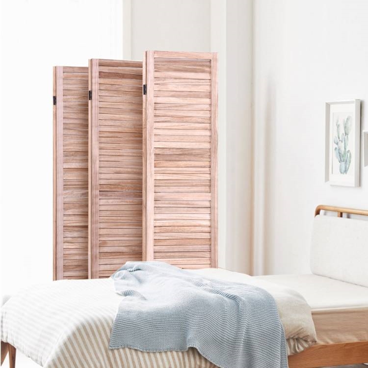 FaFurn Classic 6-Panel Slatted Room Divider Screen - Brown, Wood