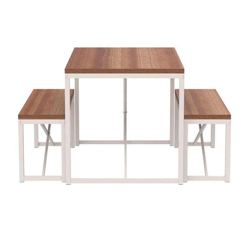 FaFurn™ 3-Piece Modern Dining Set - Walnut, Wood