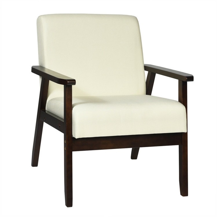 FaFurn - Retro Accent Chair with Espresso Wood Frame