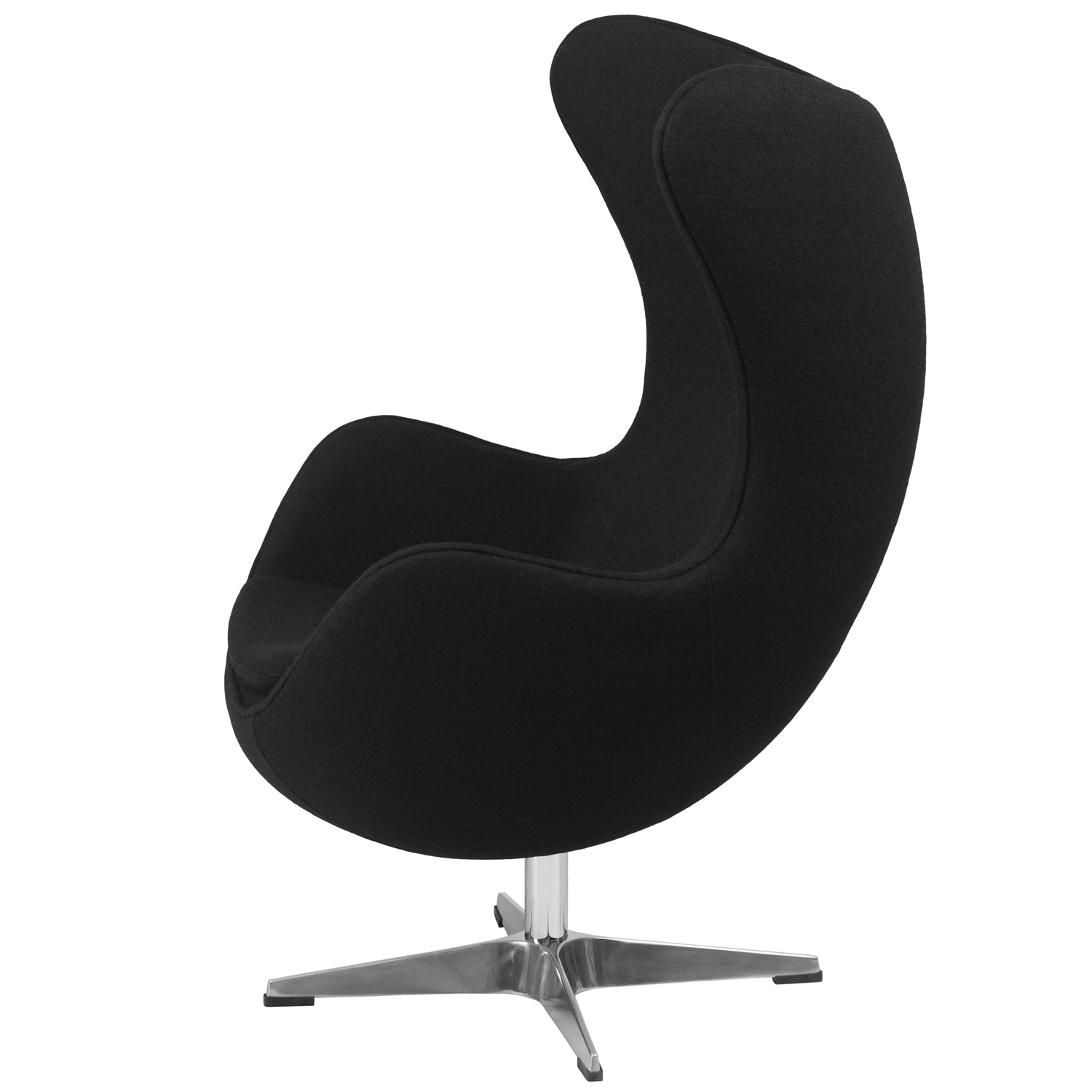 FaFurn Modern Egg Shaped Armchair - Black, Wool/Fabric