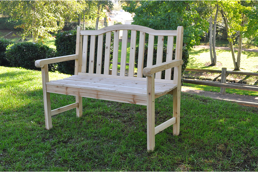 FaFurn - Outdoor Cedar Wood Garden Bench in Natural with 475Lbs. Weight Limit