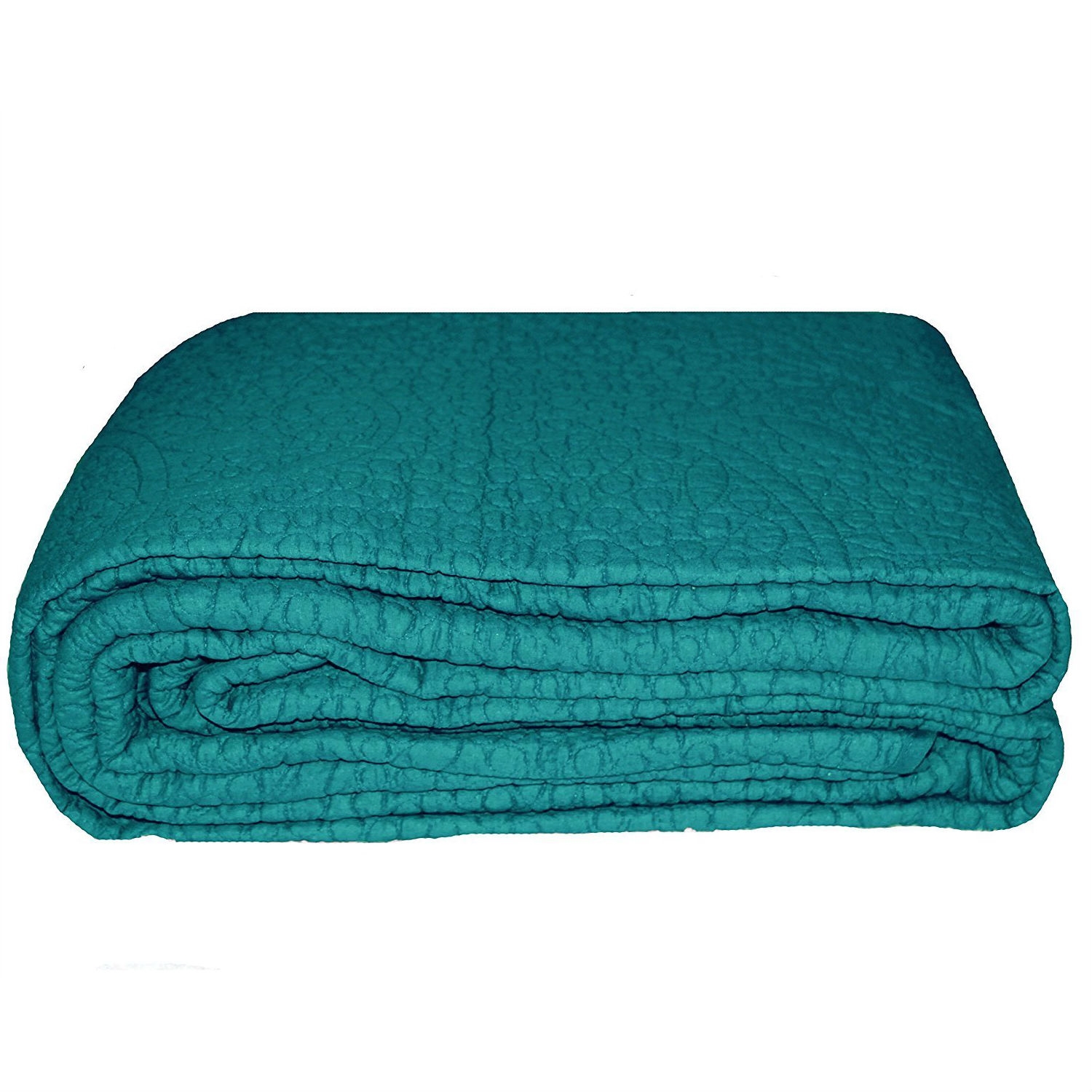 FaFurn 3-Piece Cal/King Size Bedspread with Shams - Turquoise, Cotton