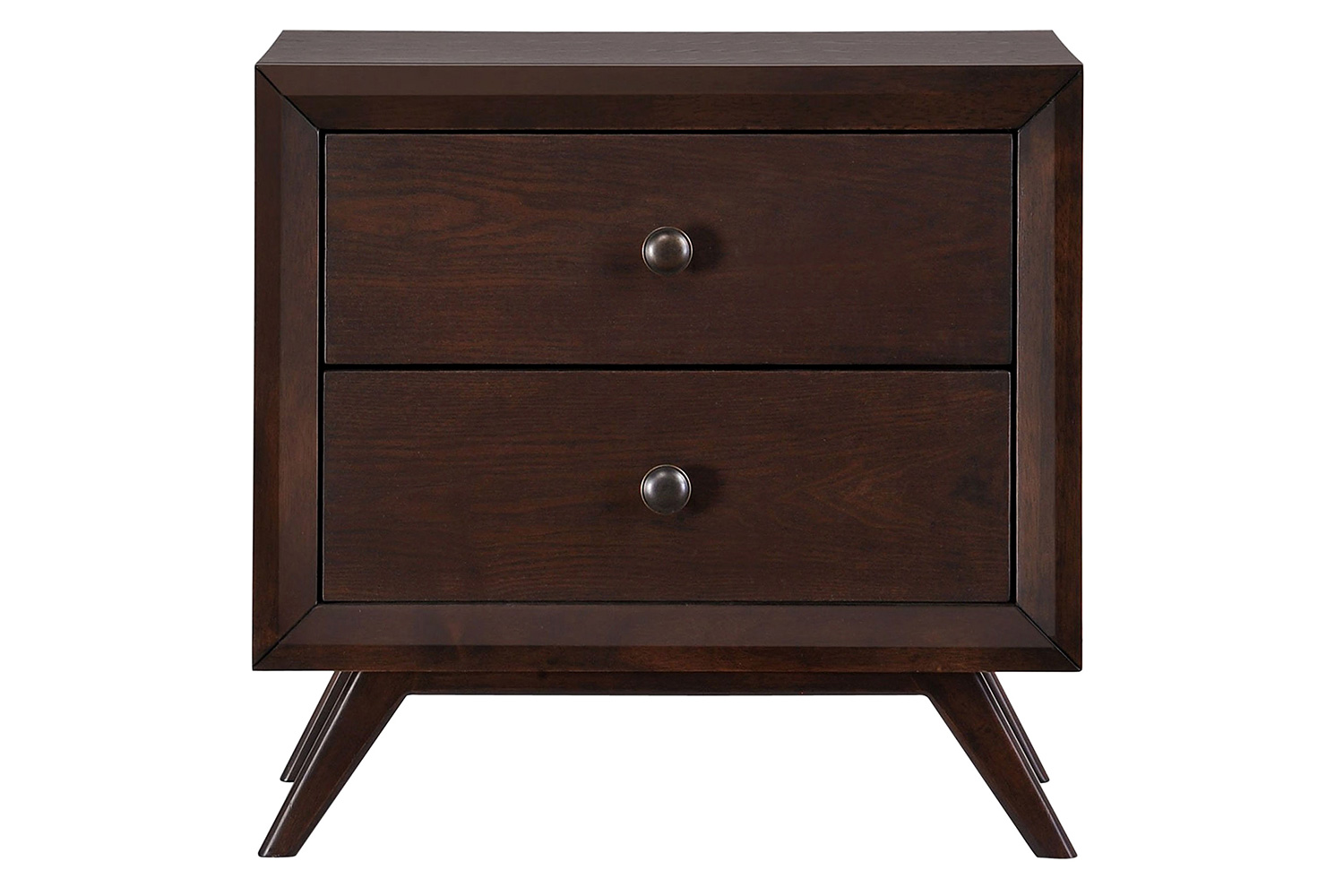 FaFurn - Mid-Century Modern Style End Table Nightstand in Cappuccino Wood Finish