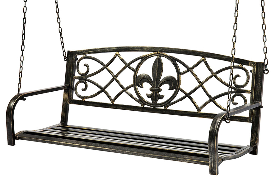 FaFurn - Farmhouse Sturdy 2 Seat Porch Swing Bench Scroll Accents