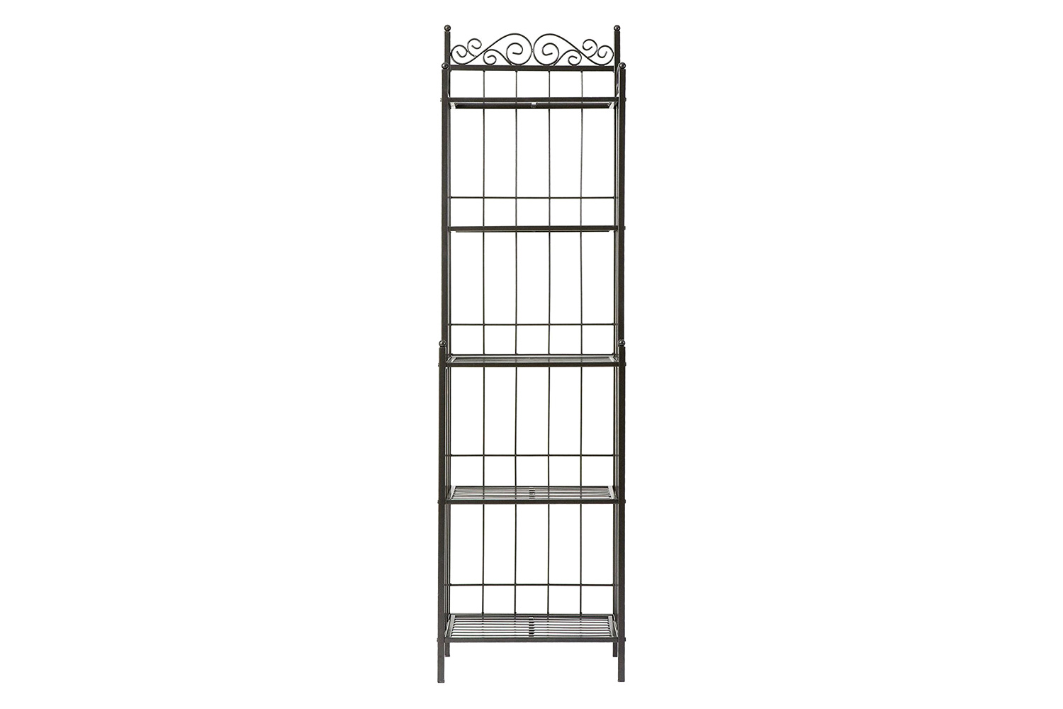 FaFurn - Narrow Wrought Iron Bakers Rack with 5 Shelves