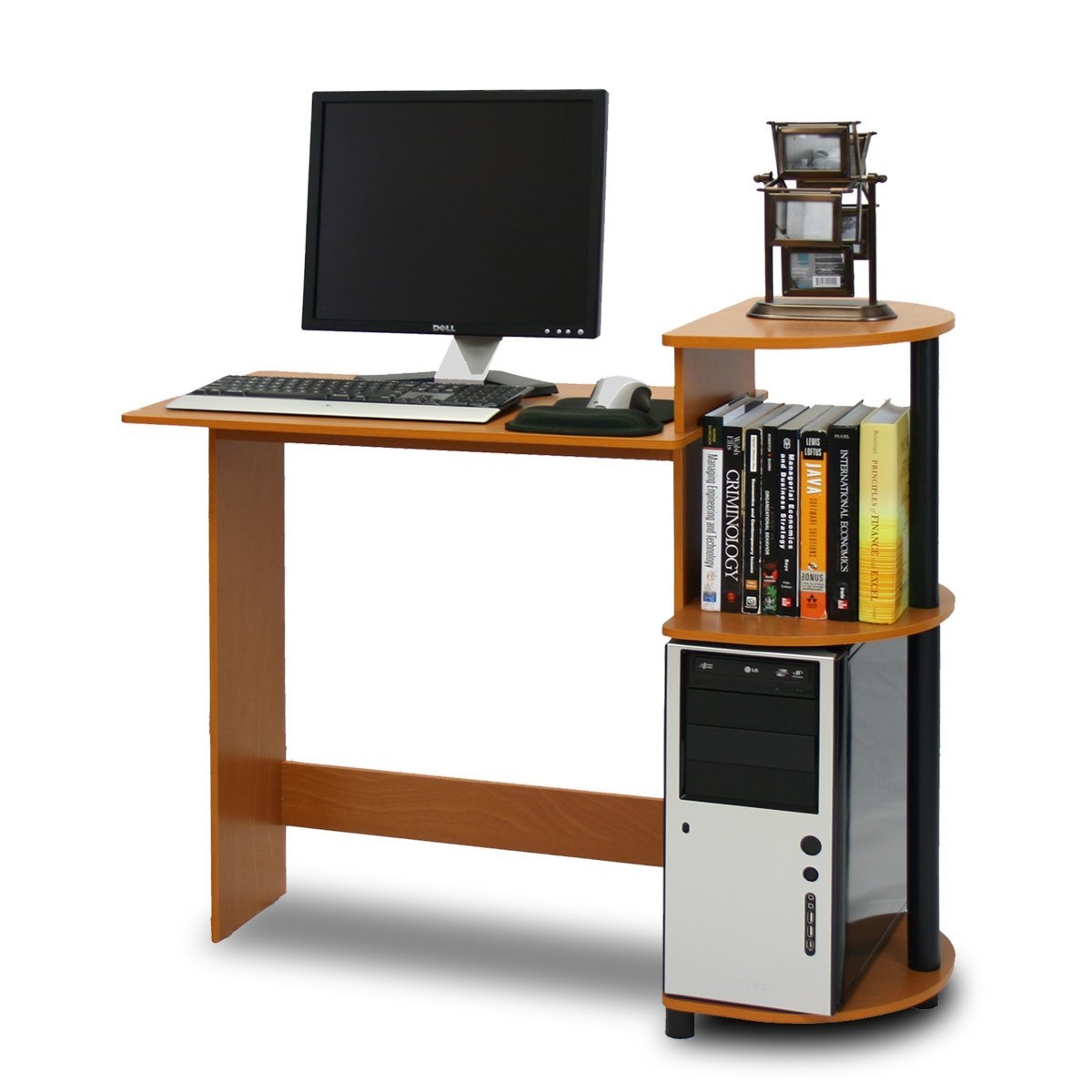 FaFurn - Modern Computer Desk in Cherry Black, Wood