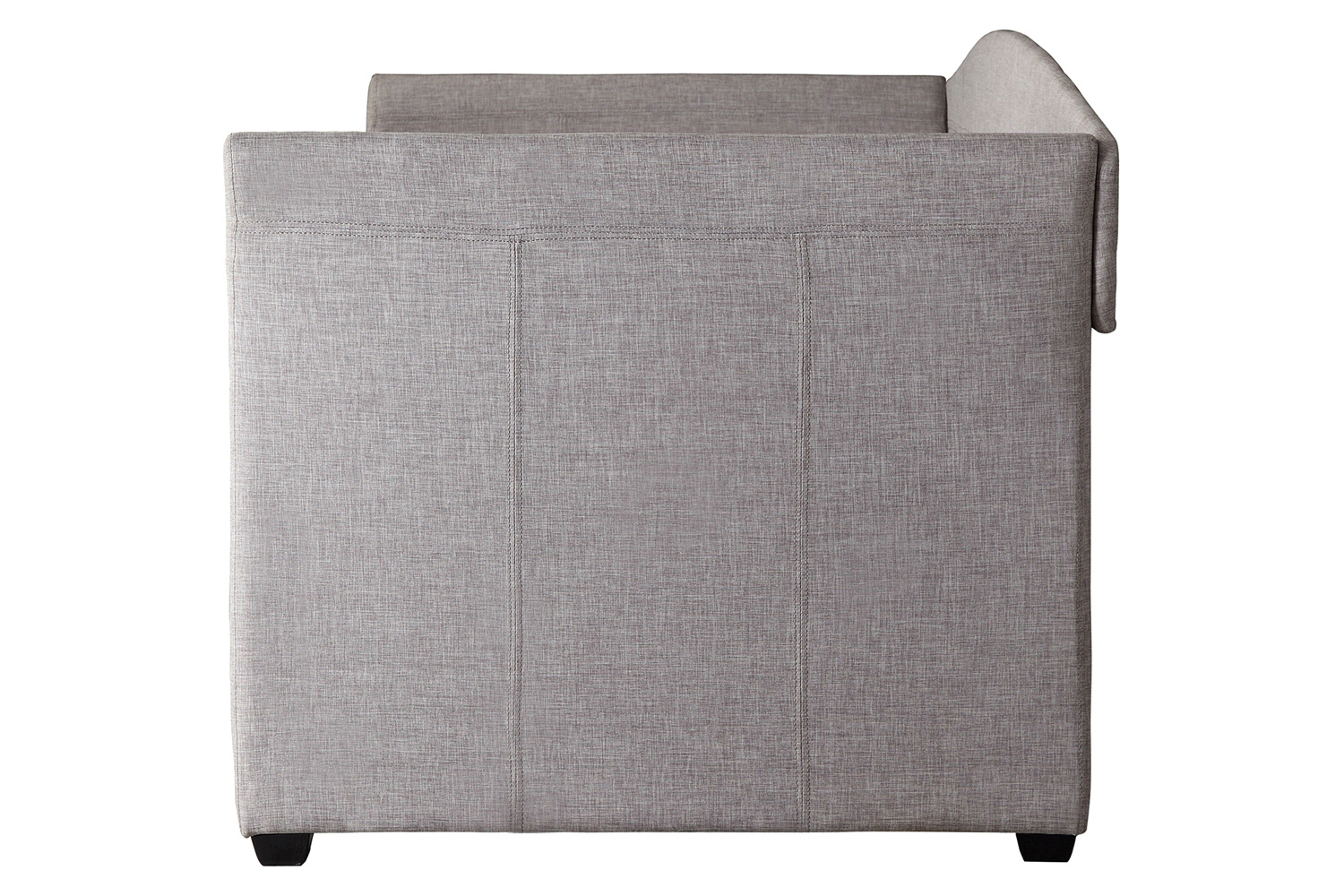 FaFurn - Twin Size Gray Upholstered Daybed with Roll-Out Trundle Guest Bed