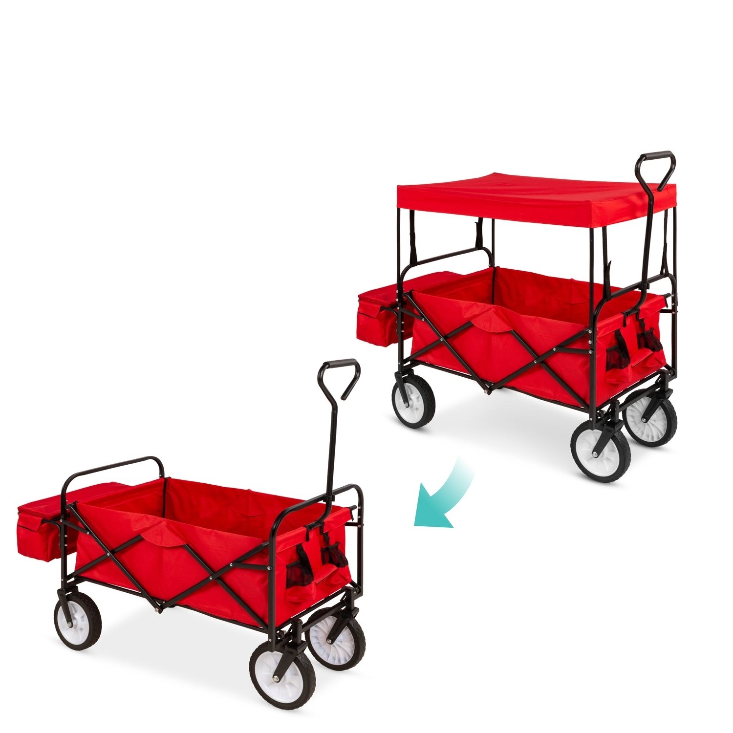 FaFurn Wagon Cart with Canopy - Red