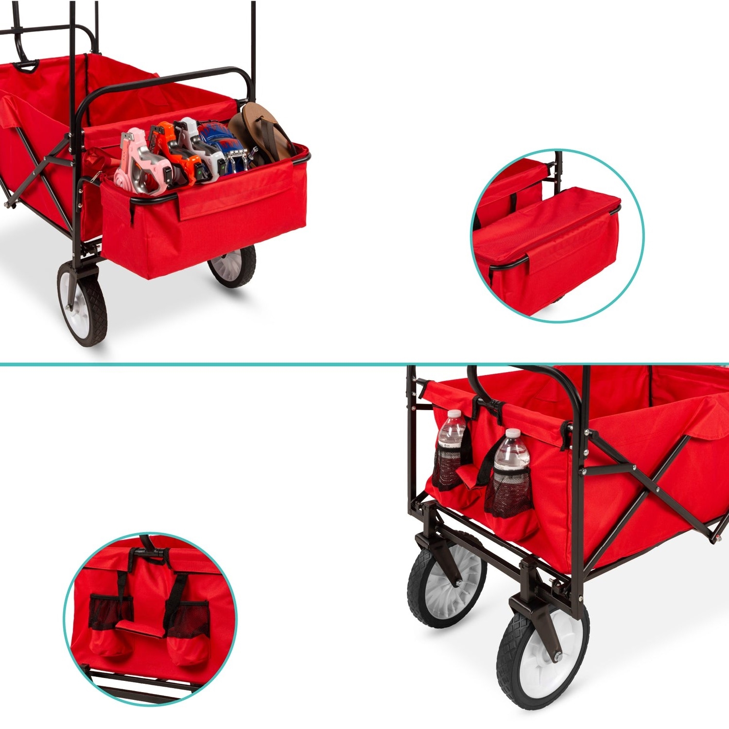 FaFurn Wagon Cart with Canopy - Red